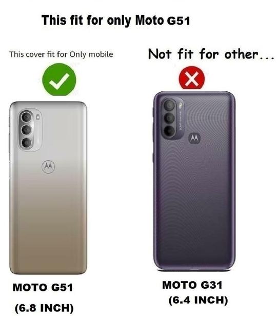 BINTAGE Flip Cover for MOTOROLA G51 (Black, Magnetic Case, Pack of: 1)