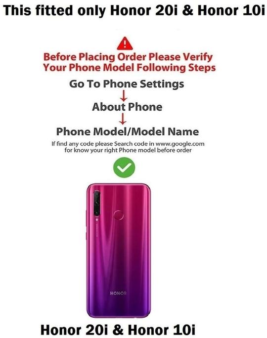 BINTAGE Flip Cover for Honor 20i (Black, Grip Case, Pack of: 1)