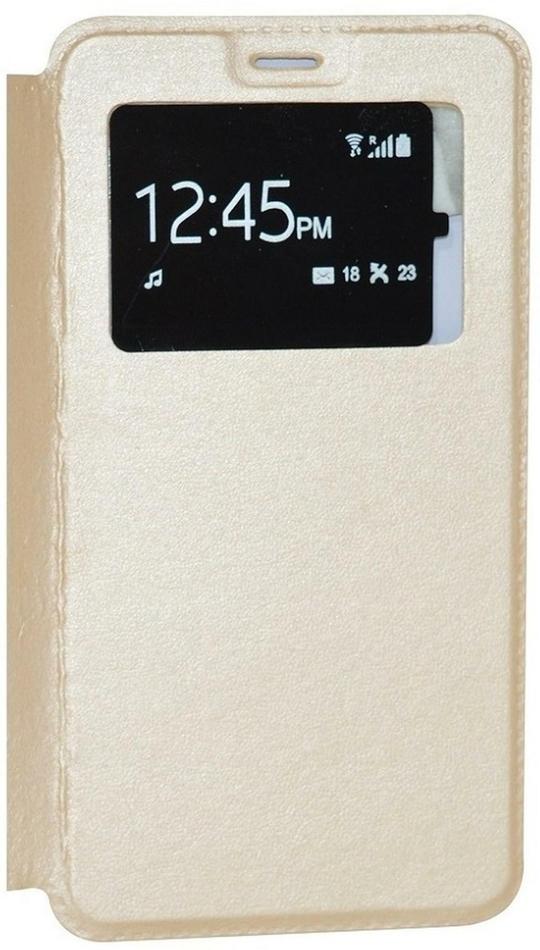 BINTAGE Flip Cover for Samsung J5 -16 SM-J510 (Gold, Dual Protection)