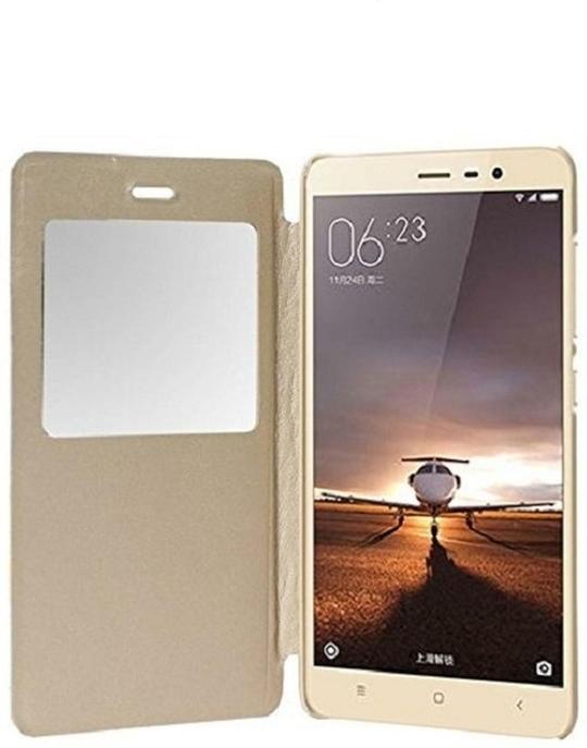BINTAGE Flip Cover for Samsung J5 -16 SM-J510 (Gold, Dual Protection)