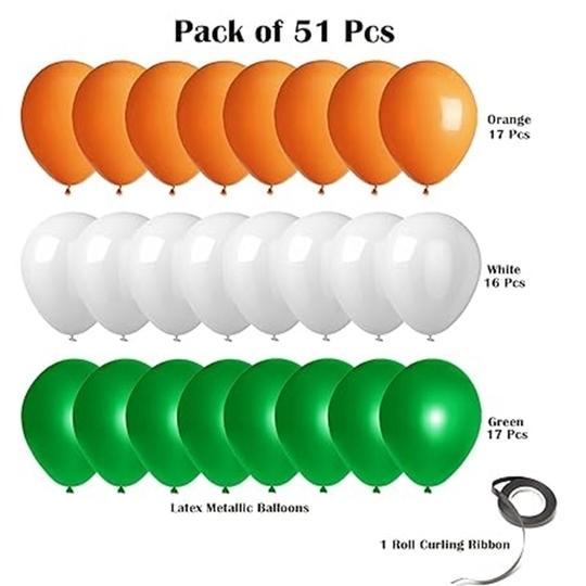 Krido Tri Colour Balloon Decorations For Happy Republic Day Dcor,Independence Day Balloons Decorations