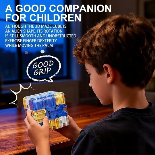 mPIX 3D Rolling Ball Puzzle Cube Brain Teaser Toy for Improving Spatial Recognition Blue