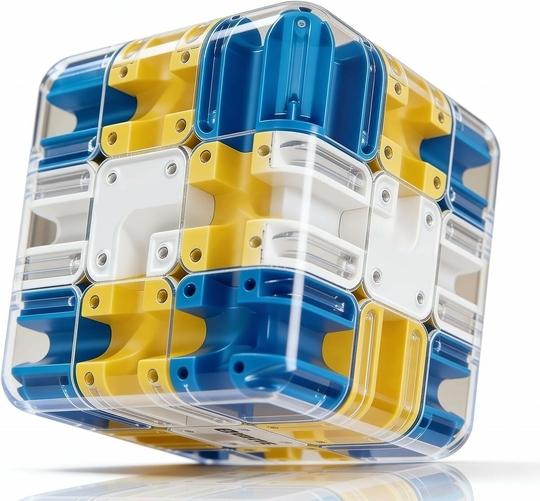 mPIX 3D Rolling Ball Puzzle Cube Brain Teaser Toy for Improving Spatial Recognition Blue