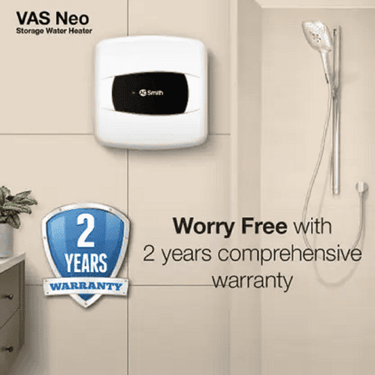 AO Smith 15 L Storage Water Geyser (VAS-NEO-015, White)