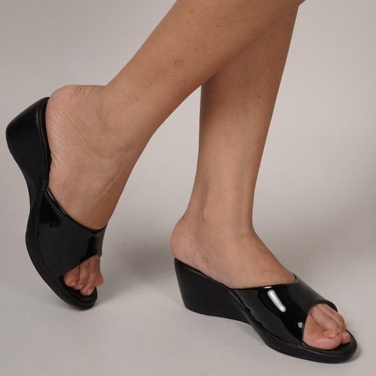 Big Bird Footwear Casual Heeled Wedges Sandals for Women & Girls (Black)