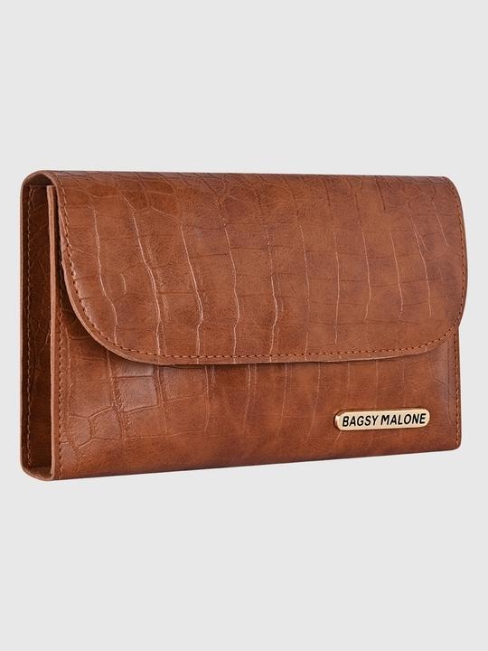 Bagsy Malone Stylish Clutch - Croco Maroon