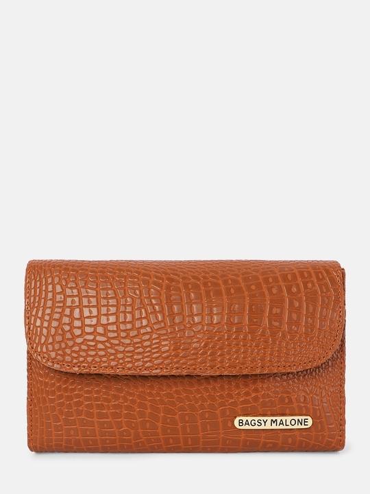 Bagsy Malone Stylish Clutch - Croco Tan
