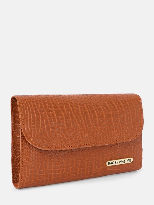 Bagsy Malone Stylish Clutch - Croco Tan