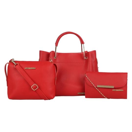 Bagsy Malone Women's Tote Combo Bag of 3 - Red