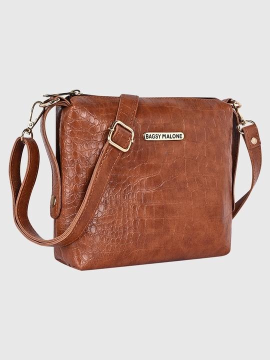 Bagsy Malone Sling Bag - Combo Gift Set - Croco Maroon