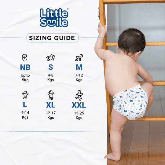 LittleSmile Better Dry Feel Baby Diaper Pants | Small | Pack of 3 | - S (228 Pieces)
