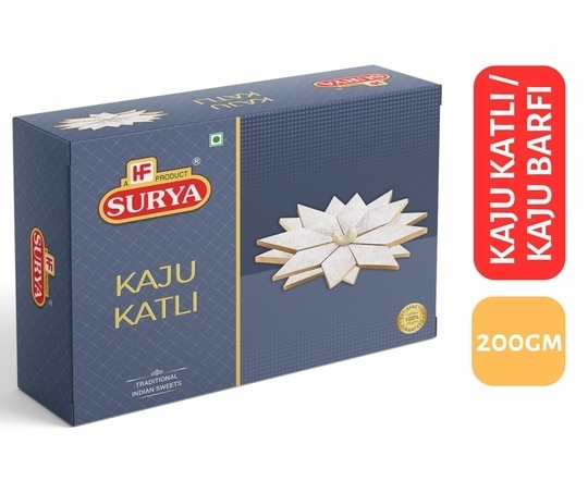 HF, Surya 200g Kaju Katli (Pack Of 1; 200g x 1) |Kaju Barfi |Indian Sweet
