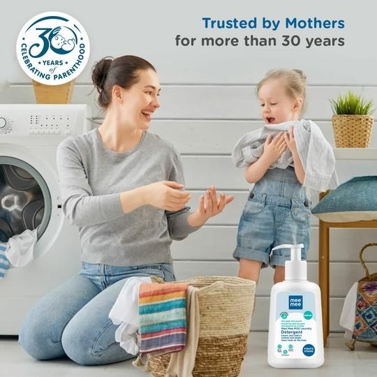 Mee Mee Baby Liquid Detergent | Anti-Bacterial & Hypoallergenic Baby Laundry Wash | Removes Stains & Odor | Gentle on Skin | 500 ml Bottle