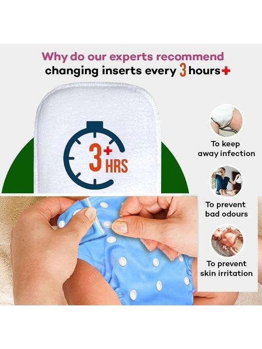 VParents Solid Washable Baby Cloth Diaper Reusable Adjustable Size Waterproof Pocket Cloth Diaper Nappie (With Insert) (Pack of 1)