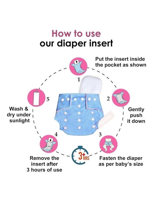 VParents Solid Washable Baby Cloth Diaper Reusable Adjustable Size Waterproof Pocket Cloth Diaper Nappie (With Insert) (Pack of 1)