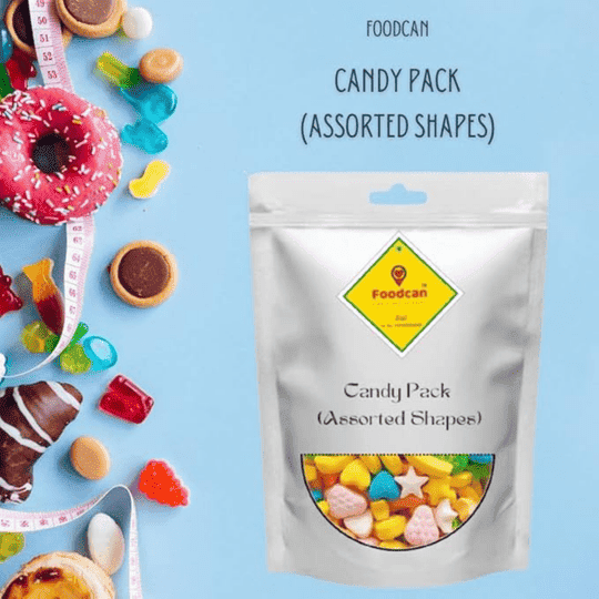 Foodcan Chocolate Gem for Cake Decoration (Choco Burst Munchies) Candy Pack 400 Gram + Candy Pack (Assorted Shapes) Colorful, Hard and Fruity Flavor, 400 Grams | Pack of 2