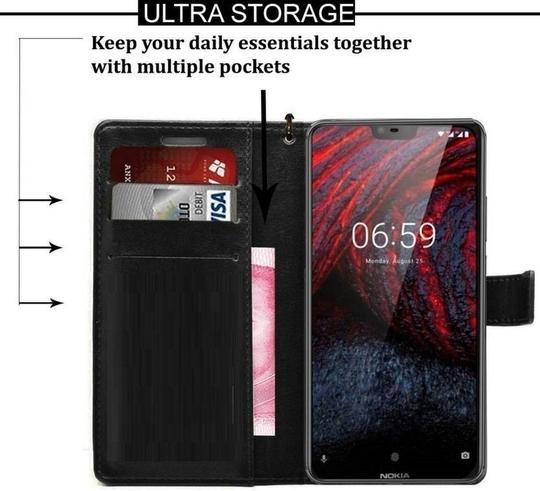 COVERBLACK Artificial Leather::Plastic Flip Cover Compatible model for Lenovo Vibe K5 Note - Black