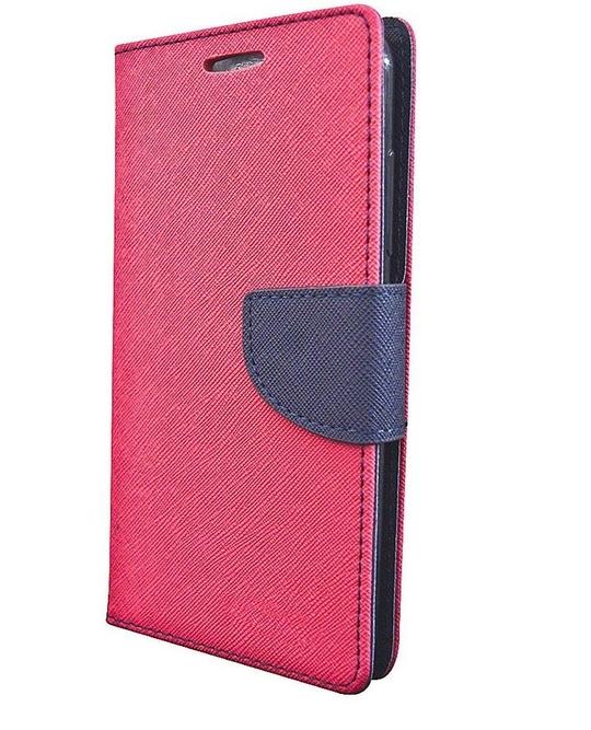 COVERBLACK Artificial Leather::Rubber Flip Cover Compatible model for Samsung Galaxy A2 Core Mercury - Pink
