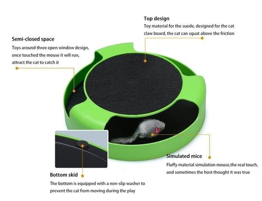 PSK Pet Mart Cat Suede Scratch Board With Motion Mouse