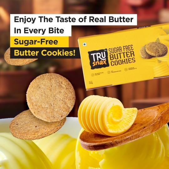 Trusnax Sugarfree Butter Cookies - (240gms Pack of 2)