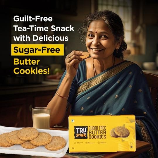 Trusnax Sugarfree Butter Cookies - (240gms Pack of 2)