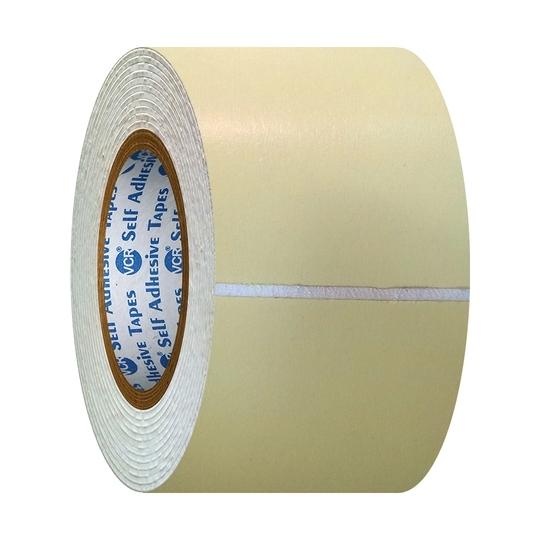 VCR Double Side White Foam Tape - 10 Meters in Length - 72mm / 3" Width - 1 Roll Per Pack