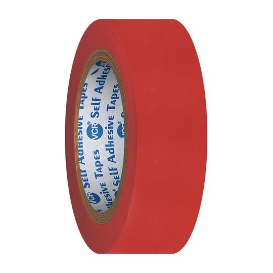VCR Red Floor Marking Tape - 18 Meters in Length 24mm / 01" Width - 1 Roll Per Pack - Waterproof Social Distancing lane Marking Tape for Safety, Hazard and Caution Warnings