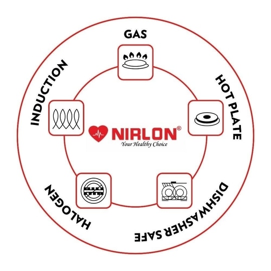 NIRLON Smart Triply Stainless Steel Deep Kadai with Stainless Steel Lid | 24cm | Silver (Induction and Gas Stove Friendly)