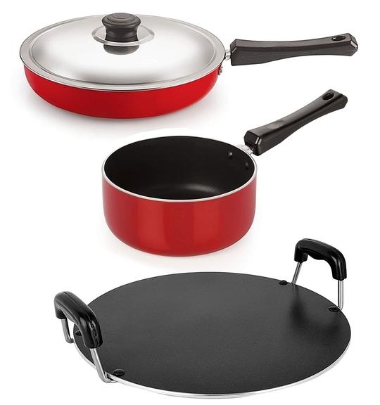 Nirlon Aluminium Non-Stick Cookware Set 3 pcs (FP13_ SP(B) _ RT)