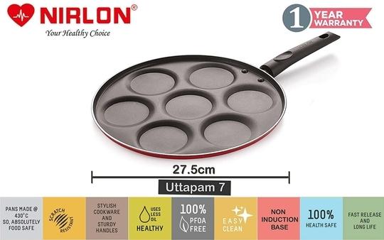 NIRLON Red Non Stick Aluminium Cookware Set (Pack of 4)