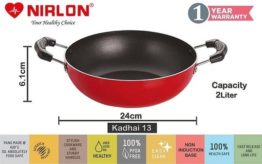 Nirlon 5 pcs of Red Non-stick Aluminium Kitchen Cookware Set