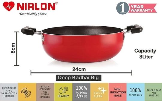 Nirlon 5 pcs of Red Non-stick Aluminium Kitchen Cookware Set