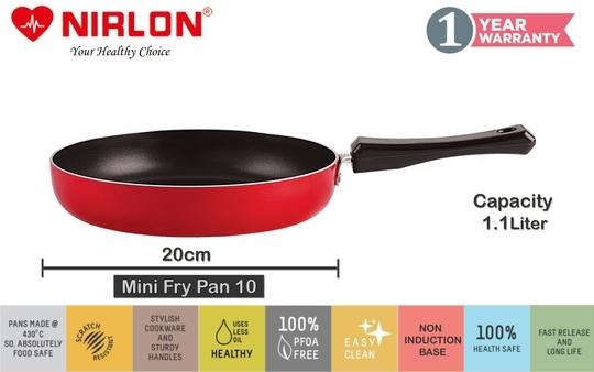 Nirlon Red Non-Stick Cookware Set 3 Pieces of Fry Pan & Sauce Pan-FP10_SP(M)_SP(B)