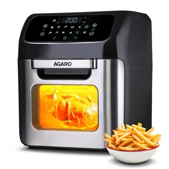 AGARO Regency 1800W, 12L, Family Rotisserie Oven, Electric Air Fryer, Silver