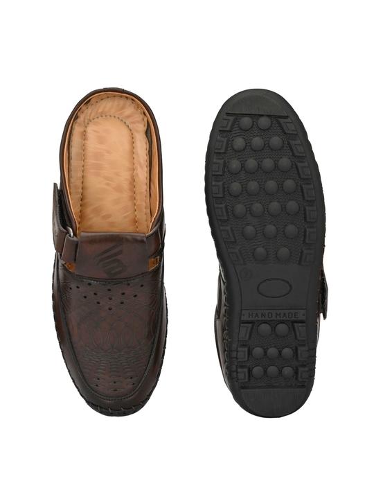 Bucik Men's Brown Synthetic Leather Slip-On Casual Sandal