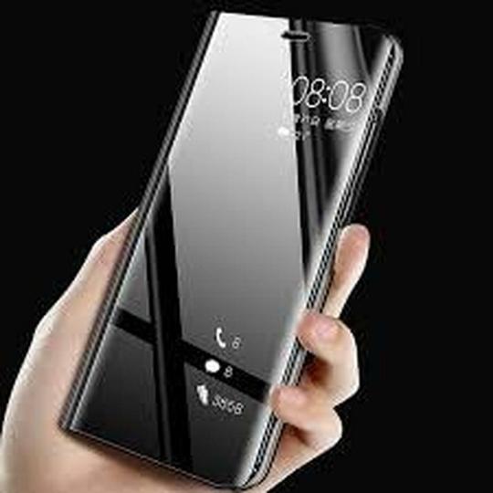 CLUBCLASSY Black Poly Carboncate 360 Degree Body Protection, Semi Transparent, Shock Proof Corners, Magnetic, Mirror Finish Looks Classy Flip Cover