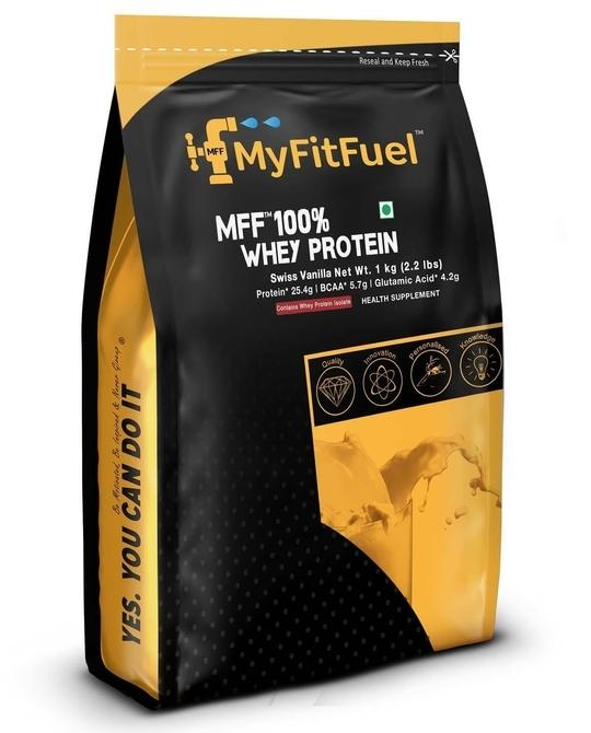 MyFitFuel MFF 100% Whey Protein 1 Kg ( 2.2 lbs ) Whey Protein (1 kg, Swiss Vanilla)