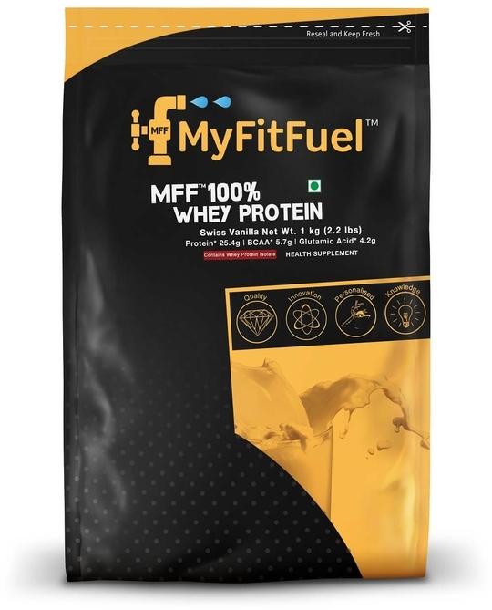 MyFitFuel MFF 100% Whey Protein 1 Kg ( 2.2 lbs ) Whey Protein (1 kg, Swiss Vanilla)