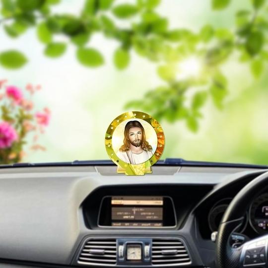 GIFTSRANGE Jesus Christ Messiah Savior Son of God Car Dashboard Idol + Car Hanging Combo (Set of 2) Spiritual God Idol for Car Dashboard and Rearview Mirror (c1g25m3)