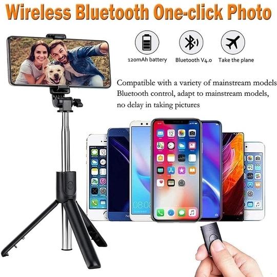 GADGETSWEAR Mobile Stand Selfie Stick Phone with Tripod Holder for Video Recording (Combo with Mobile Stand Holder),Vlogging Accessories Kit, YouTube Making Gadgets Photo/Videos Remote, 360 Rotation