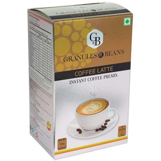 Granules n Beans Coffee Latte Instant Coffee Premix - (10 Sachet x 14g = 140g)