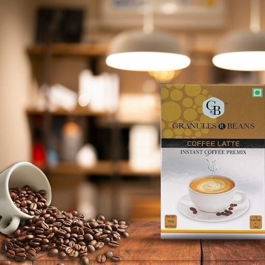Granules n Beans Coffee Latte Instant Coffee Premix - (10 Sachet x 14g = 140g)