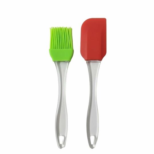 GaxQuly Silicon Spatula Oil Brush - Multipurpose Non-Sticky Small Spatula and Pastry Brush for Cake Mixer, Cooking, Baking, BBQ, Oil Brush for Kitchen Use (Multicolor)