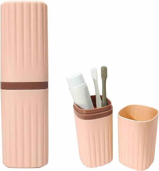 GaxQuly Tooth Brush Holder for Bathroom Toothbrush Cover Case Box Toothbrush Holder for Travel Essentials Travelling Accessories Travel Toothbrush Holder  (Pink)