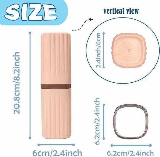 GaxQuly Tooth Brush Holder for Bathroom Toothbrush Cover Case Box Toothbrush Holder for Travel Essentials Travelling Accessories Travel Toothbrush Holder  (Pink)