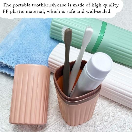 GaxQuly Tooth Brush Holder for Bathroom Toothbrush Cover Case Box Toothbrush Holder for Travel Essentials Travelling Accessories Travel Toothbrush Holder  (Pink)