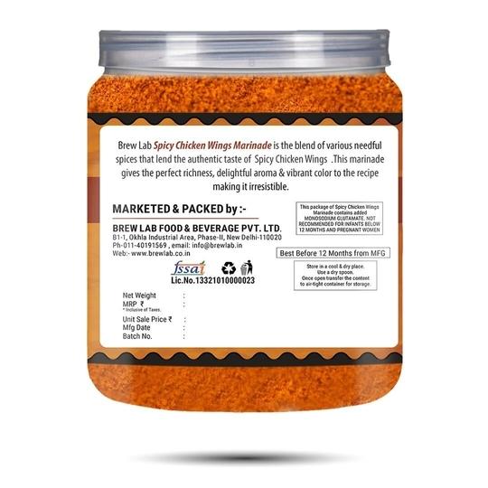 Brewlab Spicy Chicken Wings Marinade | Lip Smacking Taste Rich & Aromatic Flavor | (250 g)