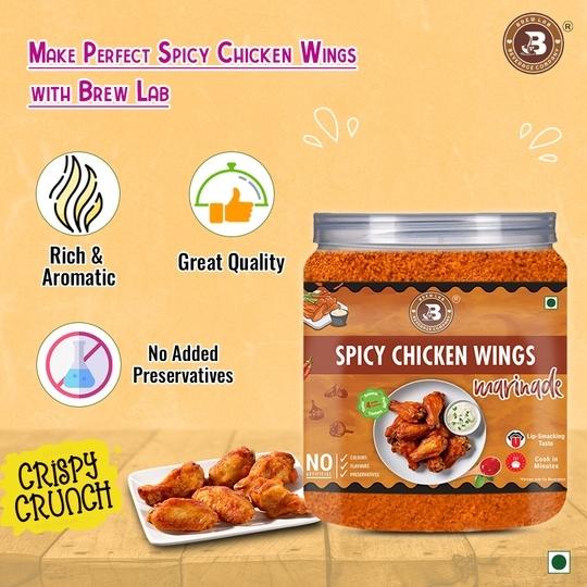 Brewlab Spicy Chicken Wings Marinade | Lip Smacking Taste Rich & Aromatic Flavor | (250 g)