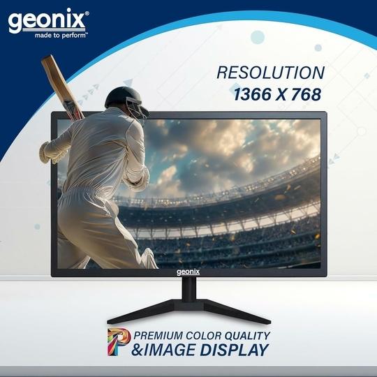 GEONIX PC Monitor (47 cm/18.5 Inch) | Resolution 1366 x 768 | Display Output-VGA & HDMI | LED Display | Power Consumption 21W (Max) | 3 Years Warranty
