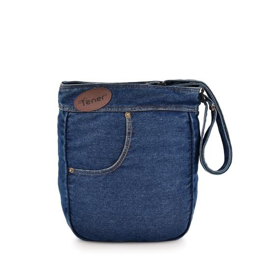 Tener 9 L Denim Sling Bag - Tunic Style , Front & Back Slip Pockets, Enzyme - Wash